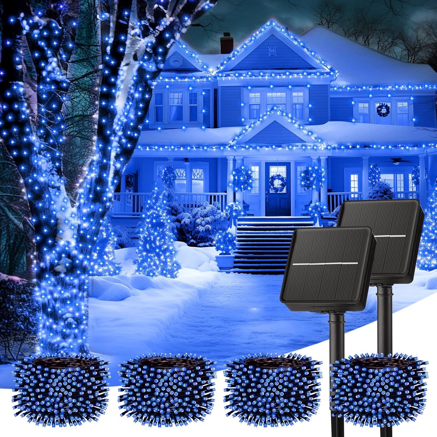 SolarGlow Outdoor String Lights – 40FT 100 LED Solar Powered String Lights with 8 Modes IP65 Waterproof Warm White Lights for Garden Tree Fence Patio Decor