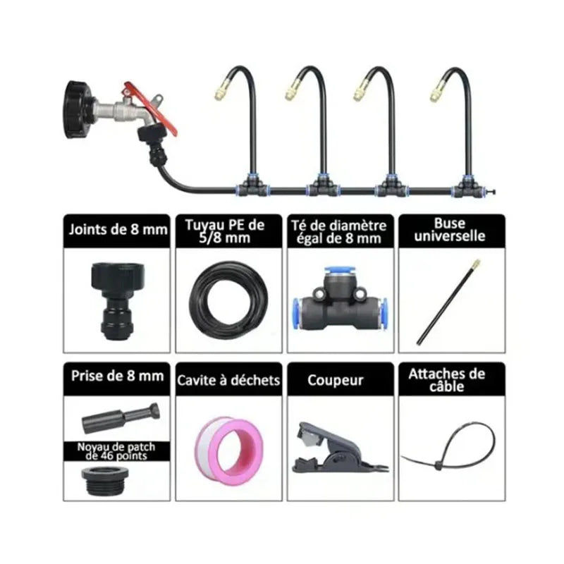 AquaFlow Greenhouse Drip Irrigation Kit – 5M–20M Automatic Watering & 360° Garden Misting System