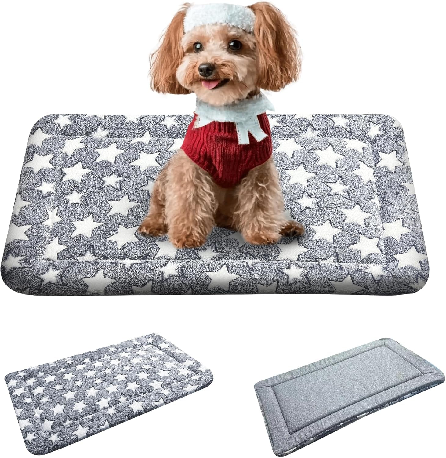 Reversible Dog Crate Mat – Soft, Dual-Sided Bed Pad for All Seasons – Durable, Washable Pet Mat for Crates, Travel, and Home Use