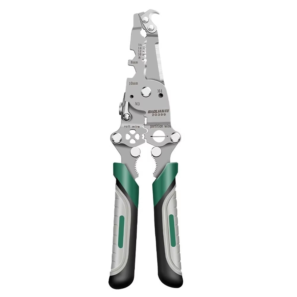 StripPro™ 18-in-1 Foldable Wire Stripper with Pulley Design – Multi-Function Electrician Tool for Cutting, Crimping & More