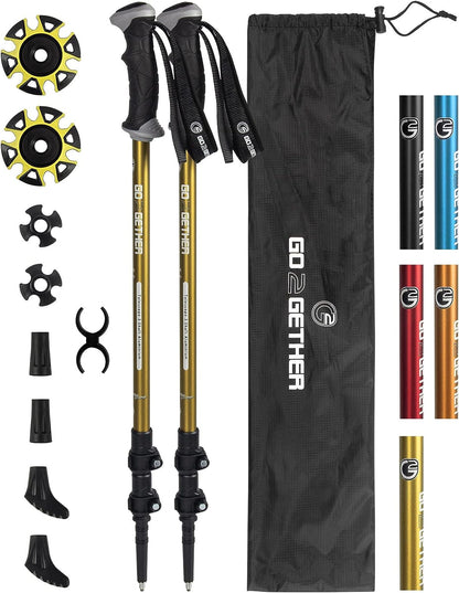 TrailStride Aluminum Trekking Poles – Adjustable Lightweight Walking Sticks with Quick Locks, Ergonomic Handles & Snow Baskets for Hiking & Trekking