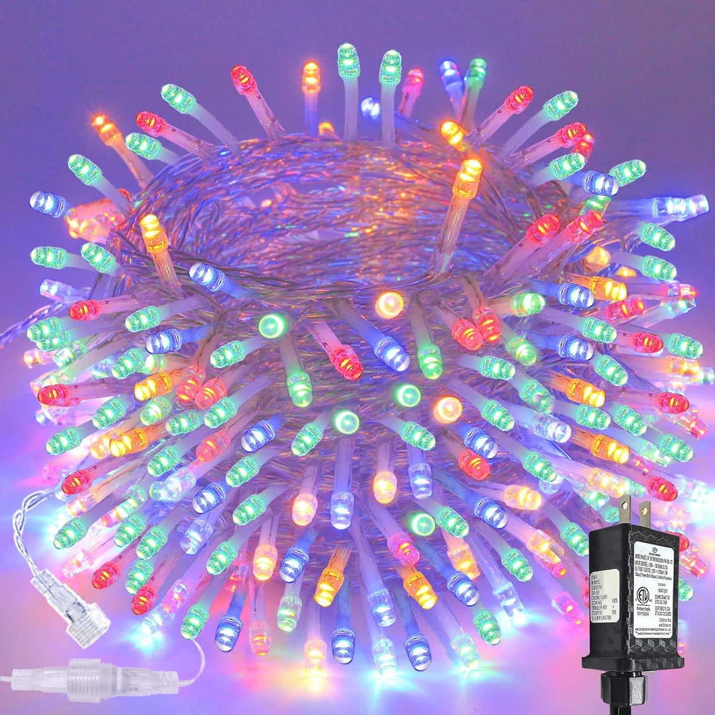 GlowLink 200 LED Connectable Christmas Lights 66FT Warm White String Lights with 13 Modes Waterproof Plug-In Fairy Lights