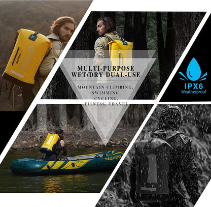 AquaShield Waterproof Backpack – 20L/30L/40L Floating Dry Bag for Kayaking, Hiking, Camping & Outdoor Adventures