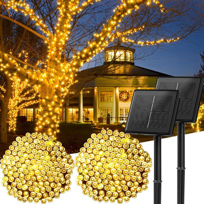 SolarGlow Outdoor String Lights – 40FT 100 LED Solar Powered String Lights with 8 Modes IP65 Waterproof Warm White Lights for Garden Tree Fence Patio Decor