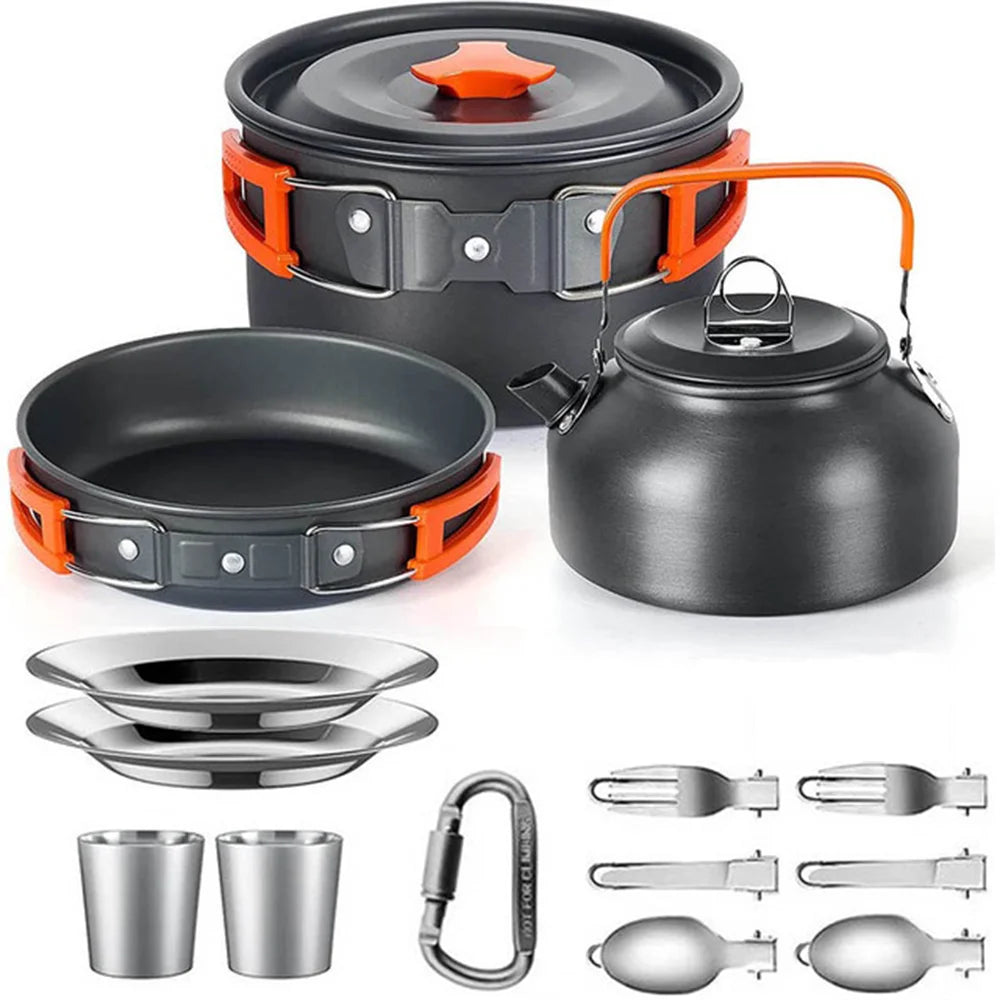 CampMate Cooking Set – Non-Stick Pots, Pan & Teapot for Camping, Hiking & Outdoor Picnic Meals