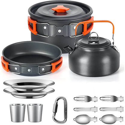 CampMate Cooking Set – Non-Stick Pots, Pan & Teapot for Camping, Hiking & Outdoor Picnic Meals