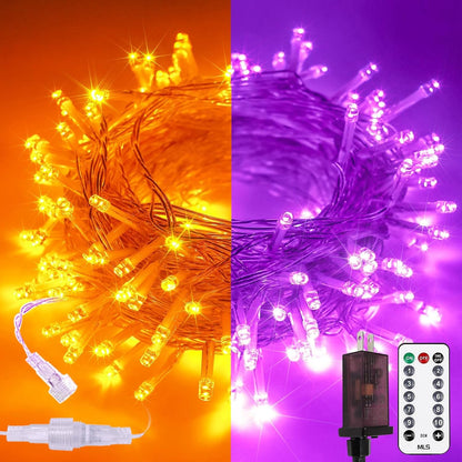 GlowLink 200 LED Connectable Christmas Lights 66FT Warm White String Lights with 13 Modes Waterproof Plug-In Fairy Lights