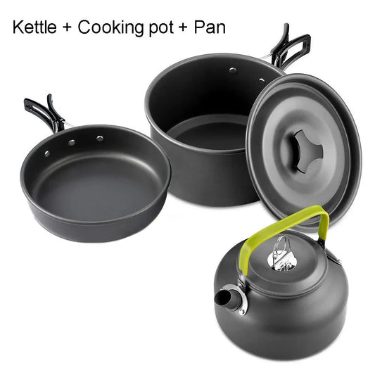CampMate Cooking Set – Non-Stick Pots, Pan & Teapot for Camping, Hiking & Outdoor Picnic Meals
