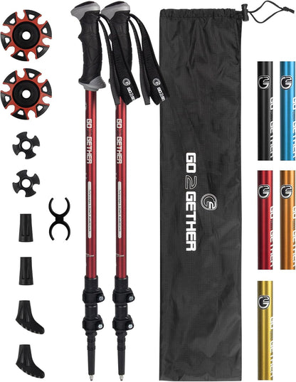 TrailStride Aluminum Trekking Poles – Adjustable Lightweight Walking Sticks with Quick Locks, Ergonomic Handles & Snow Baskets for Hiking & Trekking