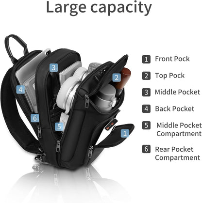 UrbanTrail 3-Way Sling Backpack – Waterproof Crossbody Shoulder Bag with Anti-Theft Lock & 11-Inch Tablet Compartment