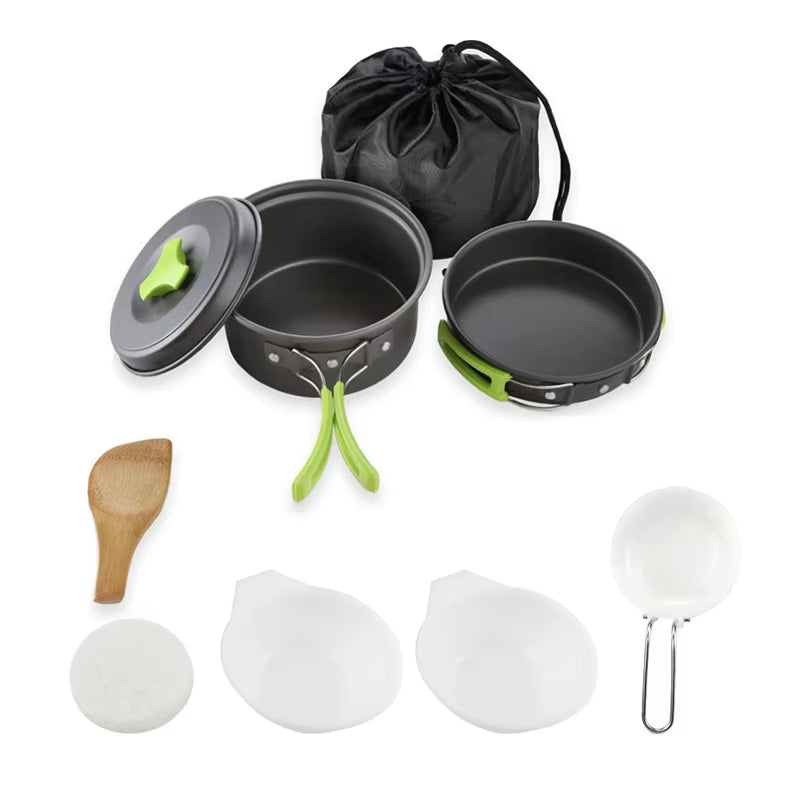 TrailChef Camping Cookware Set – Lightweight Non-Stick Pots, Frying Pan & Teapot for Outdoor Cooking