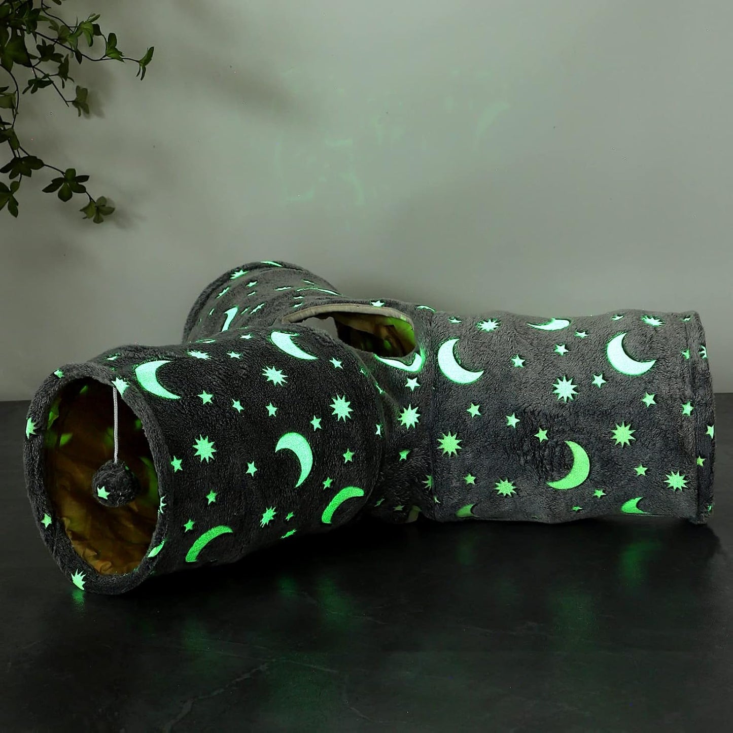 StarTunnel™ Cat Tunnel Tube with Plush Ball Toys – Collapsible Glow-in-the-Dark Play Tube for Kittens, Puppies, Rabbits, Ferrets & Small Pets