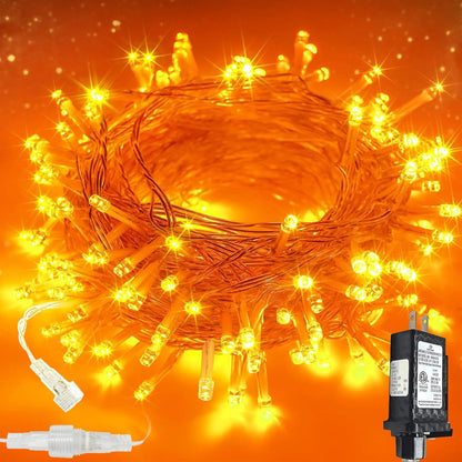 GlowLink 200 LED Connectable Christmas Lights 66FT Warm White String Lights with 13 Modes Waterproof Plug-In Fairy Lights