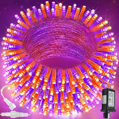 GlowLink 200 LED Connectable Christmas Lights 66FT Warm White String Lights with 13 Modes Waterproof Plug-In Fairy Lights