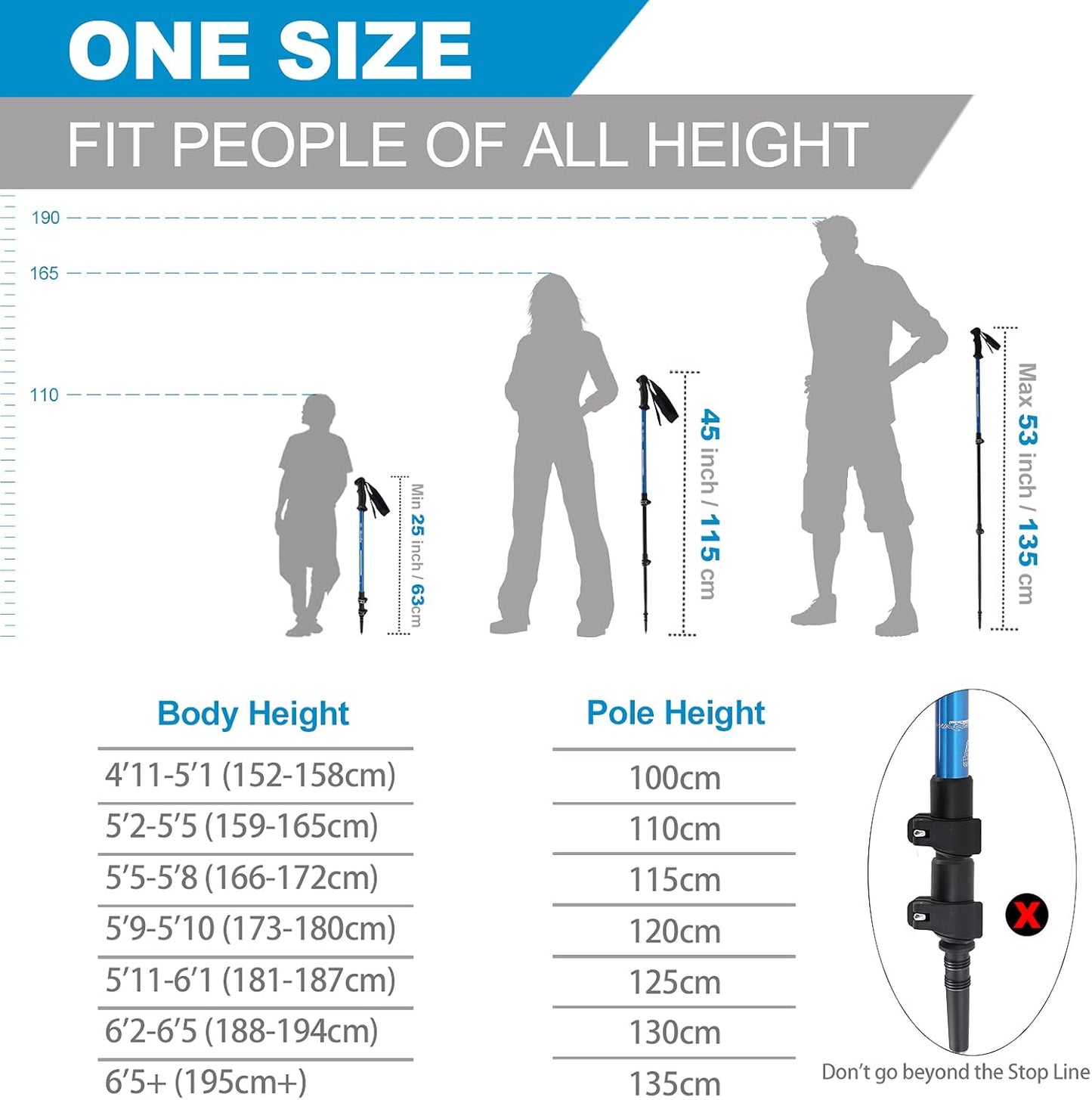 TrailStride Aluminum Trekking Poles – Adjustable Lightweight Walking Sticks with Quick Locks, Ergonomic Handles & Snow Baskets for Hiking & Trekking