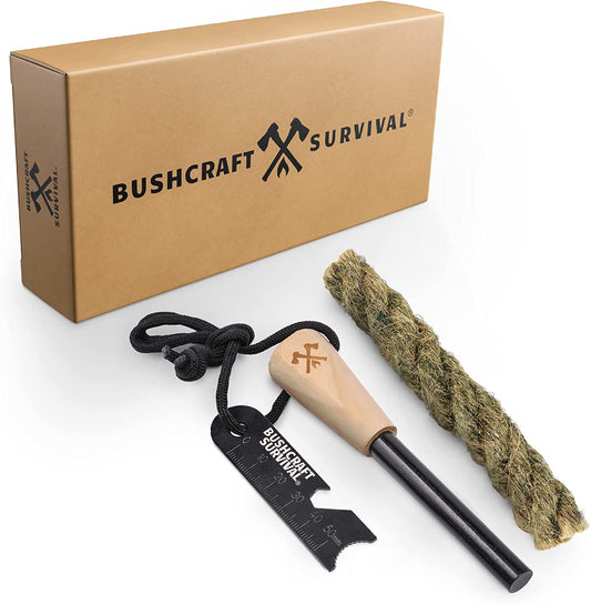 SparkForge Ferro Rod Fire Starter Kit – Waterproof Flint & Steel Striker with Tinder Rope & Multi-Tool