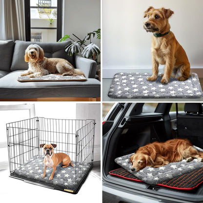 Reversible Dog Crate Mat – Soft, Dual-Sided Bed Pad for All Seasons – Durable, Washable Pet Mat for Crates, Travel, and Home Use