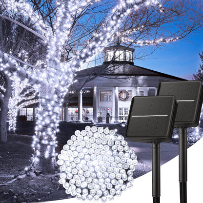 SolarGlow Outdoor String Lights – 40FT 100 LED Solar Powered String Lights with 8 Modes IP65 Waterproof Warm White Lights for Garden Tree Fence Patio Decor