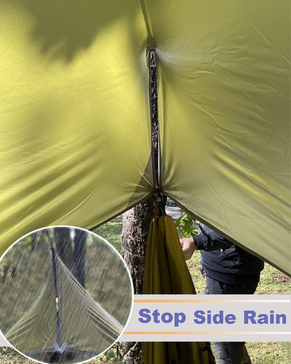 TrailNest All-in-One Camping Hammock with Net & Rain Fly – Portable Single & Double 2 Person Hammock Tent with Straps for Outdoor Hiking & Travel