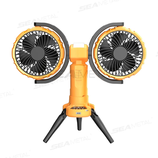 BreezeMate™ 8000mAh Camping Fan – Outdoor Rechargeable Cooling Fan with LED Light, Automatic Rotation, Power Bank, Portable Tent Fan for Camping, Hiking & Travel Test