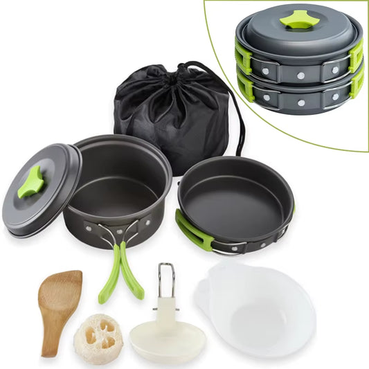 TrailChef Camping Cookware Set – Lightweight Non-Stick Pots, Frying Pan & Teapot for Outdoor Cooking