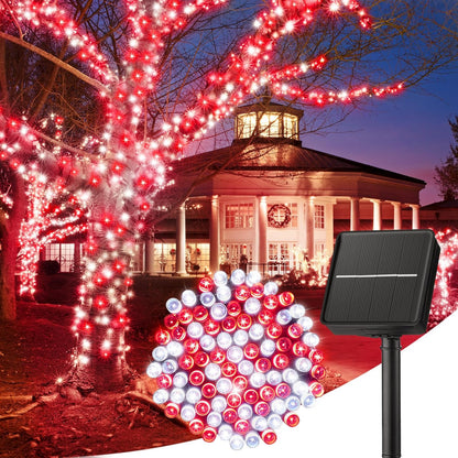 SolarGlow Outdoor String Lights – 40FT 100 LED Solar Powered String Lights with 8 Modes IP65 Waterproof Warm White Lights for Garden Tree Fence Patio Decor