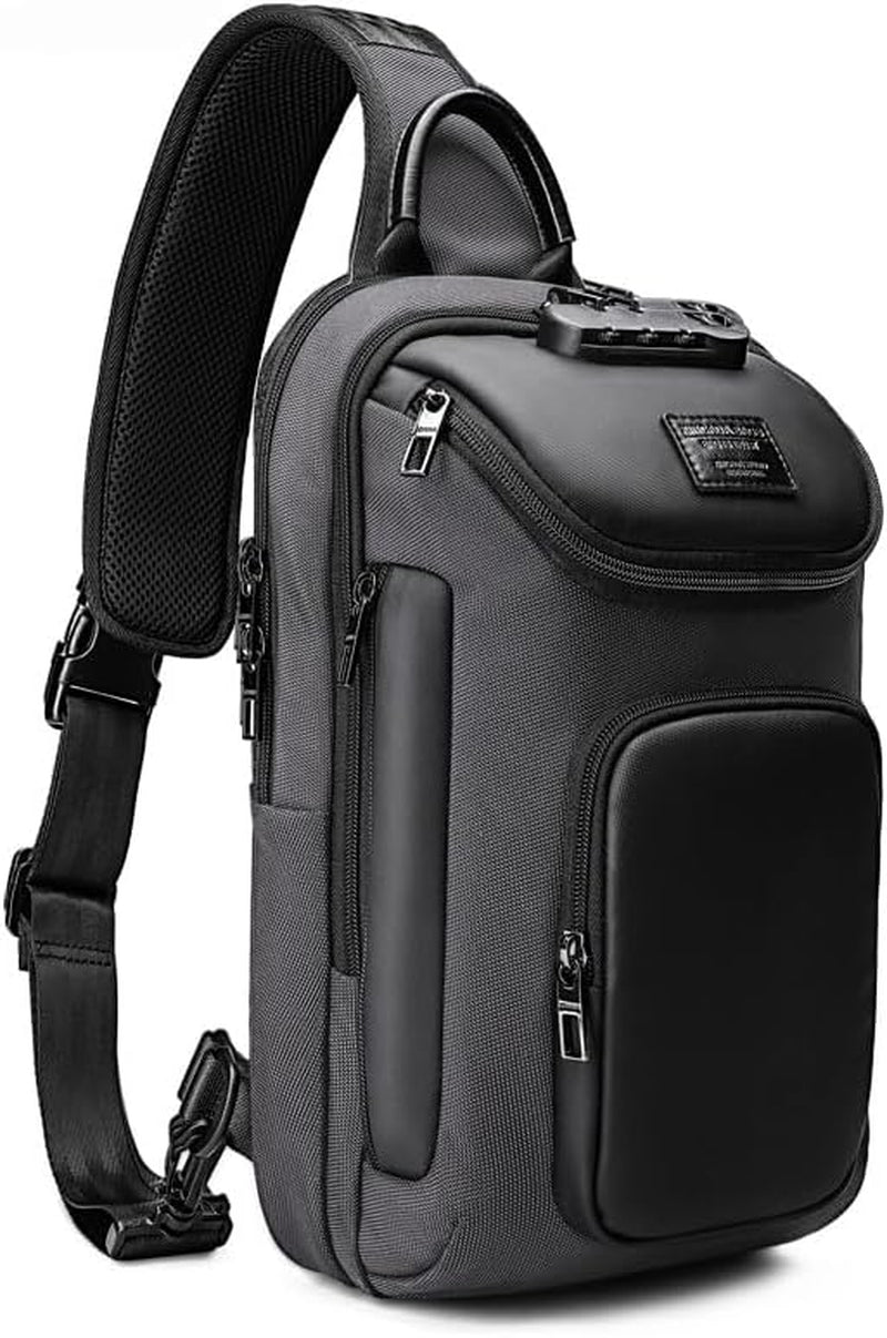 UrbanTrail 3-Way Sling Backpack – Waterproof Crossbody Shoulder Bag with Anti-Theft Lock & 11-Inch Tablet Compartment