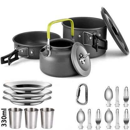 CampMate Cooking Set – Non-Stick Pots, Pan & Teapot for Camping, Hiking & Outdoor Picnic Meals