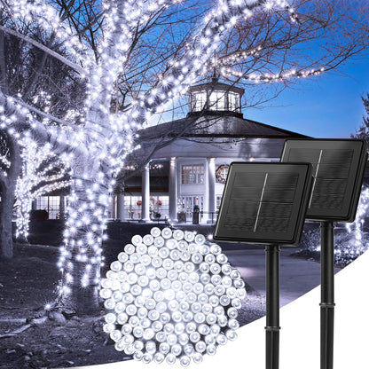 SolarGlow Outdoor String Lights – 40FT 100 LED Solar Powered String Lights with 8 Modes IP65 Waterproof Warm White Lights for Garden Tree Fence Patio Decor