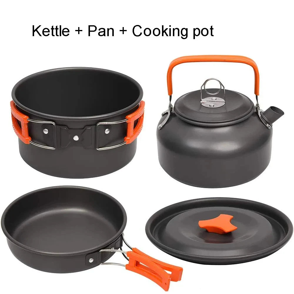 CampMate Cooking Set – Non-Stick Pots, Pan & Teapot for Camping, Hiking & Outdoor Picnic Meals