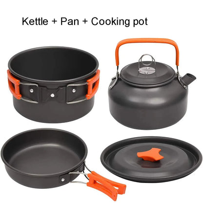 CampMate Cooking Set – Non-Stick Pots, Pan & Teapot for Camping, Hiking & Outdoor Picnic Meals