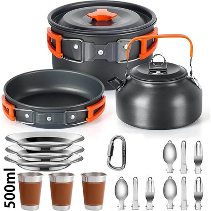 CampMate Cooking Set – Non-Stick Pots, Pan & Teapot for Camping, Hiking & Outdoor Picnic Meals
