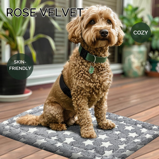 Reversible Dog Crate Mat – Soft, Dual-Sided Bed Pad for All Seasons – Durable, Washable Pet Mat for Crates, Travel, and Home Use