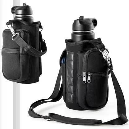 MagnaGrip Water Bottle Carrier – Magnetic Gym Holder with Phone Pocket & Shoulder Strap