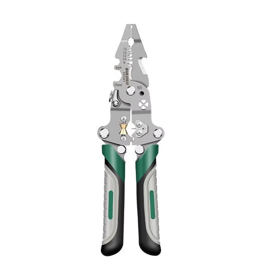 StripPro™ 18-in-1 Foldable Wire Stripper with Pulley Design – Multi-Function Electrician Tool for Cutting, Crimping & More