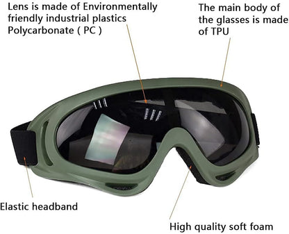 BattleMesh Airsoft Defense Set – Half Face Mesh Mask with Ear Protection & Tactical Goggles for Paintball, BB Gun, and CS Survival Games