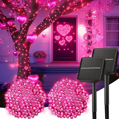 SolarGlow Outdoor String Lights – 40FT 100 LED Solar Powered String Lights with 8 Modes IP65 Waterproof Warm White Lights for Garden Tree Fence Patio Decor