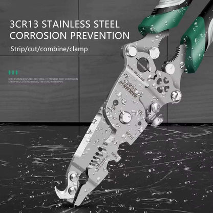 StripPro™ 18-in-1 Foldable Wire Stripper with Pulley Design – Multi-Function Electrician Tool for Cutting, Crimping & More