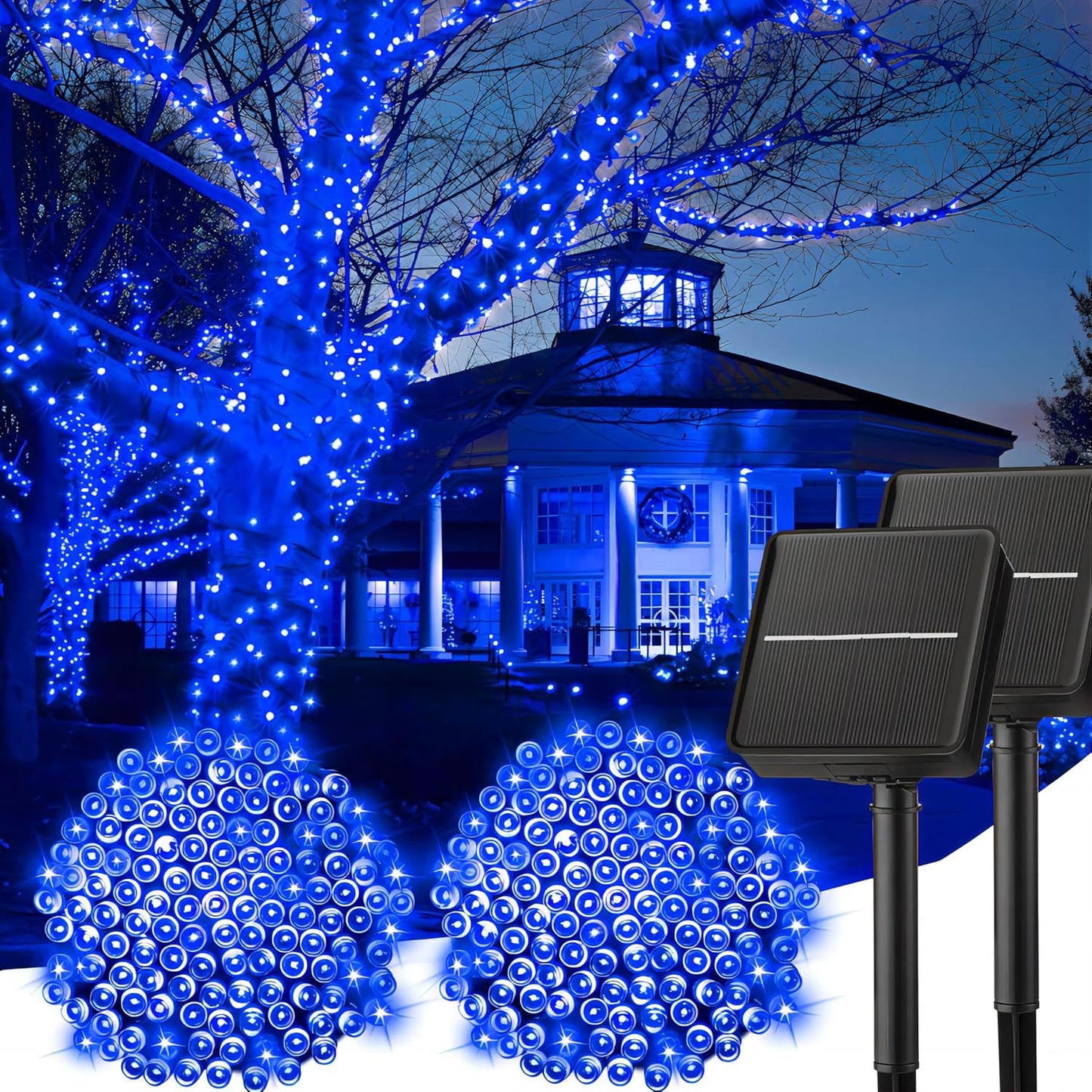 SolarGlow Outdoor String Lights – 40FT 100 LED Solar Powered String Lights with 8 Modes IP65 Waterproof Warm White Lights for Garden Tree Fence Patio Decor