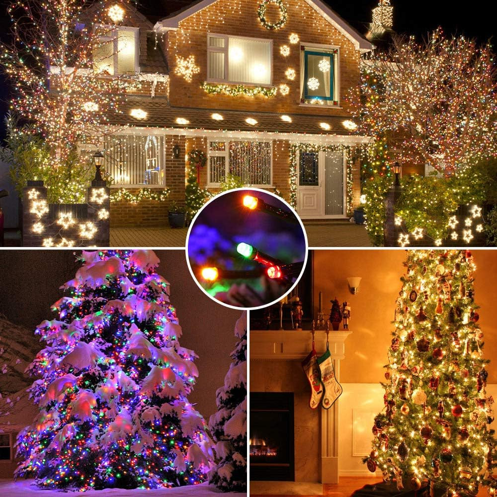 ColorWave Dual Glow Christmas Lights 65.67FT 200 LED Color Changing Tree Lights with 11 Modes Remote Connectable 29V Safe Adapter