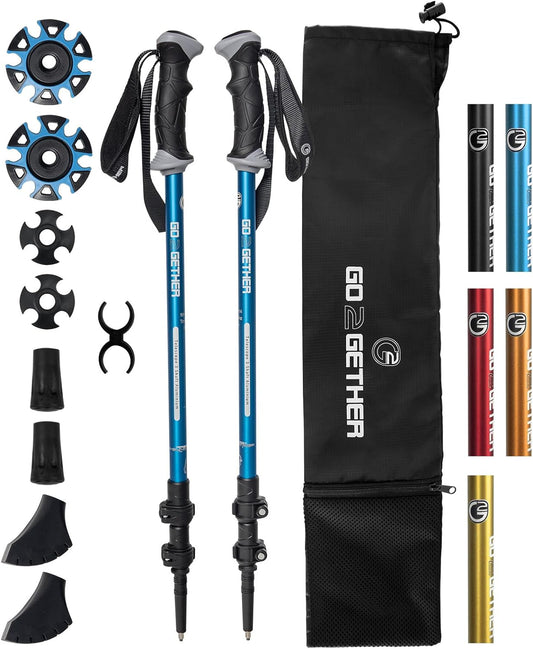 TrailStride Aluminum Trekking Poles – Adjustable Lightweight Walking Sticks with Quick Locks, Ergonomic Handles & Snow Baskets for Hiking & Trekking