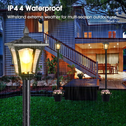 SolarBloom Lamp Post Light – 65" Solar Lamp Post with Planter 60 Lumens Glass Solar Garden Light Warm White Outdoor Waterproof