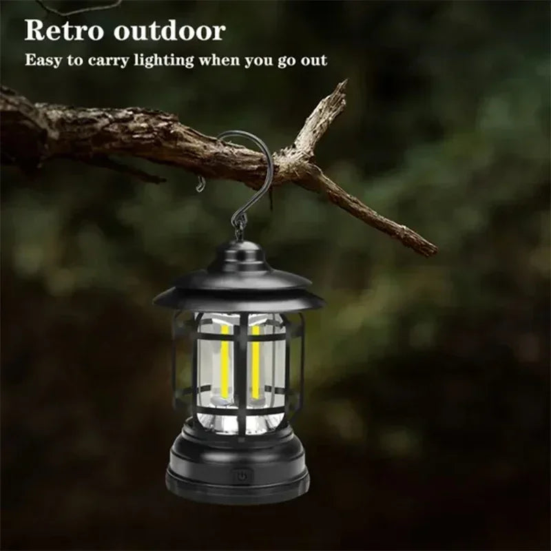 RetroGlow 2-Pack Camping Lanterns – USB Rechargeable LED Lights, Waterproof for Tents, Hiking & Outdoor Adventures