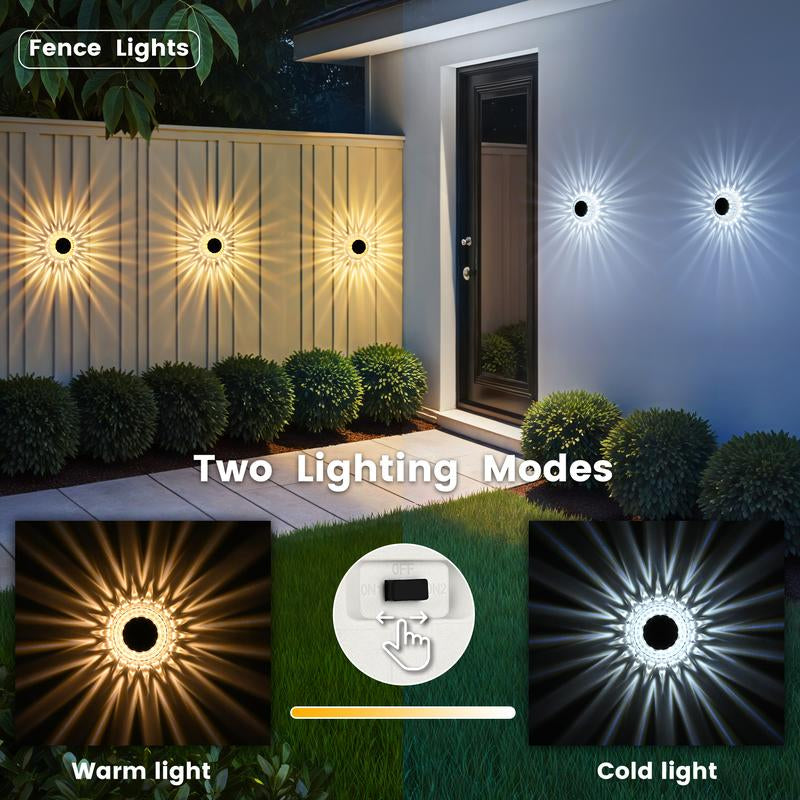 SolarGleam Outdoor Ground Lights 6 Pack – 2 Lighting Modes IP67 Waterproof Solar Deck Pathway Walkway Garden Patio Lights