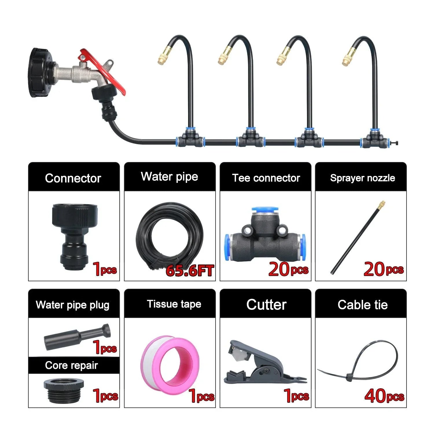 AquaFlow Greenhouse Drip Irrigation Kit – 5M–20M Automatic Watering & 360° Garden Misting System